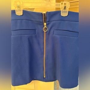 Blue zipped mini skirt